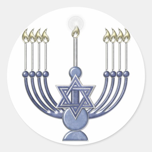 Sticker Rond Sceau KRW Hanoukka Menorah (Devant)