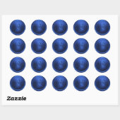 Sticker Rond Sceau Mariage bleu foncé (Feuille)