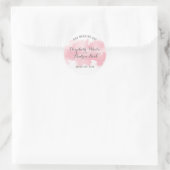 Sticker Rond SCEAU MARIAGE CUT chic aquarelle rose pâle (Sac)