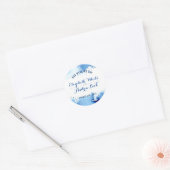 Sticker Rond SCEAU MARIAGE CUTE couleur d'eau stylée bleu foncé (Enveloppe)