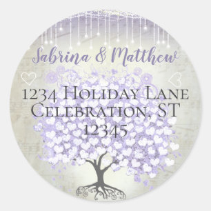 Sticker Rond Sceau Mariage de la feuille de coeur de l'orchidée