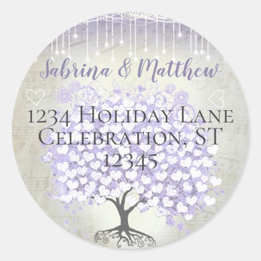 Sticker Rond Sceau Mariage de la feuille de coeur de l'orchidée (Devant)