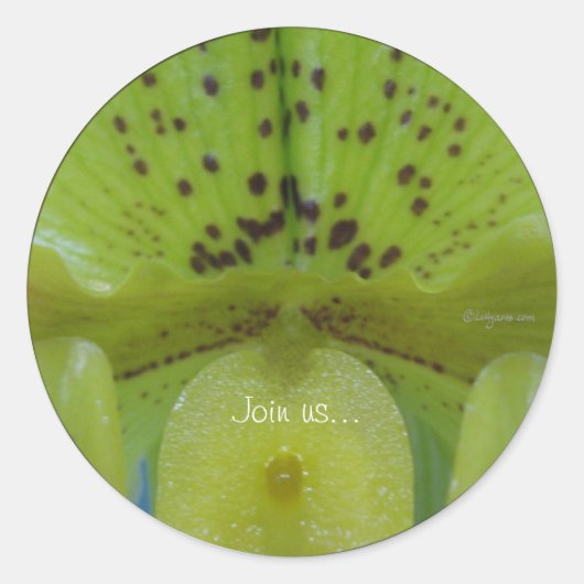 Sticker Rond Sceau Mariage de l'orchidée verte de Chartreuse (Devant)