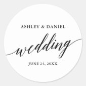 Sticker Rond Sceau Mariage d'enveloppe de calligraphie moderne  (Devant)