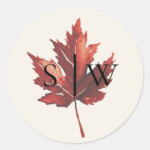 Sticker Rond Sceau Mariage d'enveloppe de crème de automne simp (Devant)