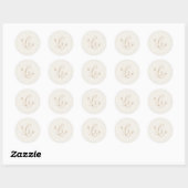 Sticker Rond Sceau Mariage d'enveloppe de crème dorée délicate (Feuille)