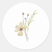 Sticker Rond Sceau Mariage d'enveloppe de fleur romantique (Devant)