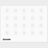 Sticker Rond Sceau Mariage d'enveloppe de monogramme bleu vibre (Feuille)