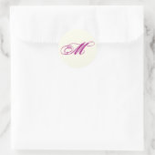 Sticker Rond Sceau Mariage d'enveloppe de monogramme élégant (Sac)
