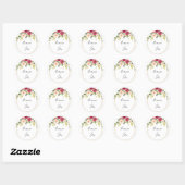 Sticker Rond Sceau Mariage d'enveloppe de verdure géométrique o (Feuille)