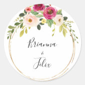 Sticker Rond Sceau Mariage d'enveloppe de verdure géométrique o (Devant)