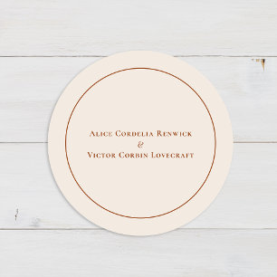 Sticker Rond Sceau Mariage d'enveloppe en ivoire simple Boho Ar