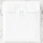 Sticker Rond Sceau Mariage d'enveloppe en monogramme bleu pouss (Sac)