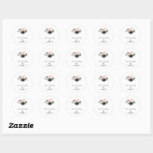 Sticker Rond Sceau Mariage d'Enveloppe Flore d'automne (Feuille)