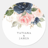 Sticker Rond Sceau Mariage d'Enveloppe Flore d'automne (Devant)