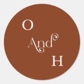 Sticker Rond Sceau Mariage d'enveloppes de typographie moderne (Devant)