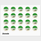 Sticker Rond Sceau Mariage Emerald Swirl Heart Leaf (Feuille)