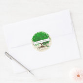 Sticker Rond Sceau Mariage Emerald Swirl Heart Leaf (Enveloppe)