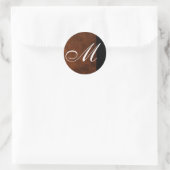Sticker Rond Sceau Mariage en cuir Monogramme (Sac)