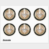 Sticker Rond Sceau Mariage en or du lustre (Feuille)