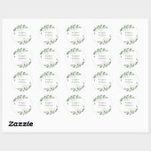 Sticker Rond Sceau mariage Eucalyptus Vert (Feuille)