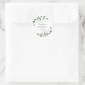Sticker Rond Sceau mariage Eucalyptus Vert (Sac)