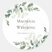 Sticker Rond Sceau mariage Eucalyptus Vert (Devant)