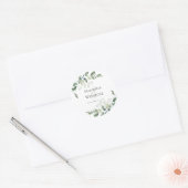 Sticker Rond Sceau mariage Eucalyptus Vert (Enveloppe)