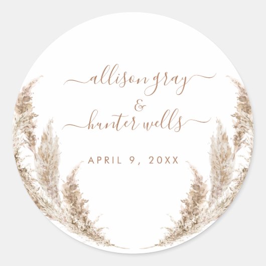 Sticker Rond Sceau Mariage floral (Devant)