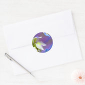 Sticker Rond Sceau Mariage Floral Bleu Et Violet (Enveloppe)
