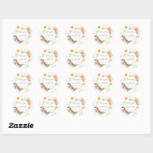 Sticker Rond Sceau Mariage floral | Sutton (Feuille)