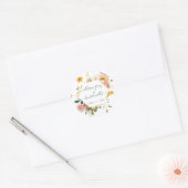 Sticker Rond Sceau Mariage floral | Sutton (Enveloppe)
