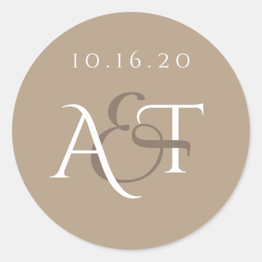 Sticker Rond Sceau Mariage monogramme (Devant)