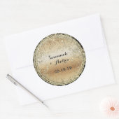 Sticker Rond Sceau Mariage noir et or (Enveloppe)