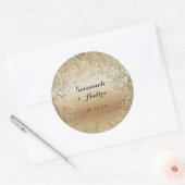 Sticker Rond Sceau Mariage noir et or (Enveloppe)