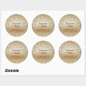 Sticker Rond Sceau Mariage noir et or (Feuille)