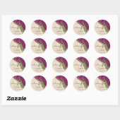 Sticker Rond Sceau Mariage Peacock & Etchat vintage (Feuille)