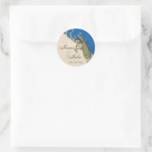Sticker Rond Sceau Mariage Peacock & Etchat vintage (Sac)