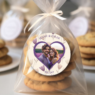 Sticker Rond Sceau Mariage personnalisé | Modèle photo