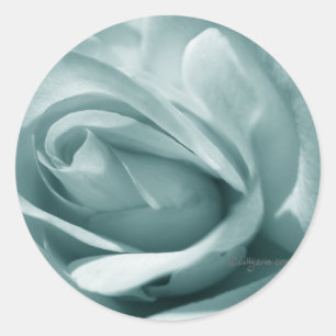 Sticker Rond Sceau Mariage Rose d'enveloppe en argent bleu