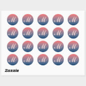 Sticker Rond Sceau Mariage rose et bleu Twilight (Feuille)