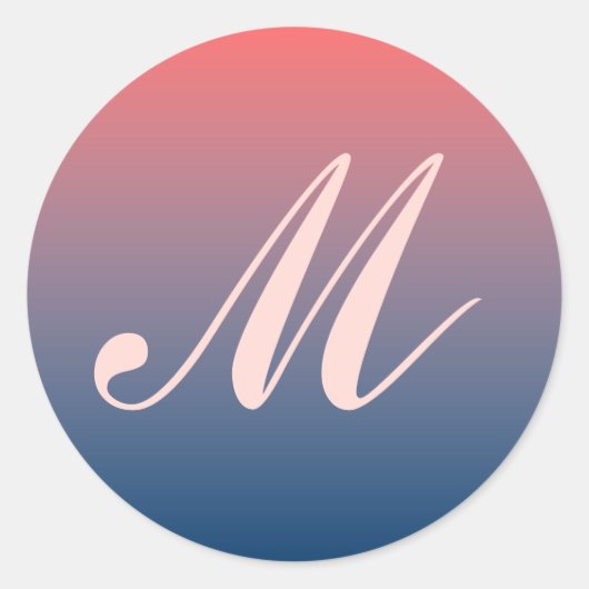 Sticker Rond Sceau Mariage rose et bleu Twilight (Devant)