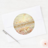 Sticker Rond Sceau Mariage rose et caramel Tan Petunia (Enveloppe)