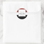Sticker Rond Sceau Mariage rouge Noir Trois Monogrammes (Sac)