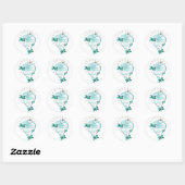 Sticker Rond Sceau mariage/Sticker Papillon Coeur (Feuille)