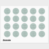 Sticker Rond Sceau Mariage vert Mint Enveloppe (Feuille)