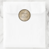 Sticker Rond Sceau minimal d'enveloppe Mariage noir et or (Sac)