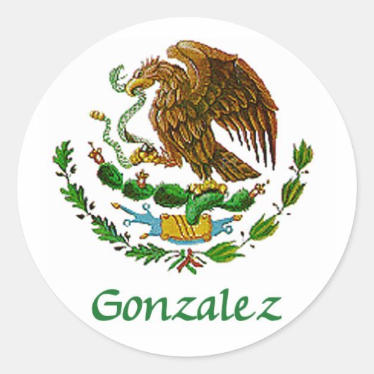 Sticker Rond Sceau national mexicain Gonzalez (Devant)