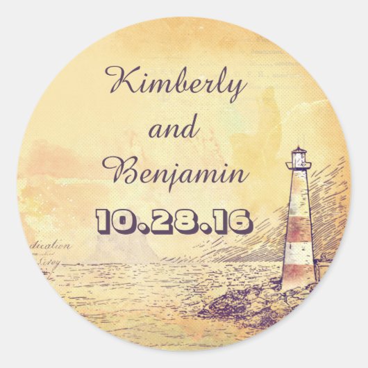 Sticker Rond Sceau nautique du vieux phare (Devant)