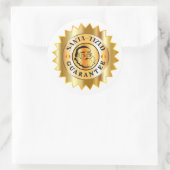 Sticker Rond Sceau Or Covid Père Noël 2020 (Sac)